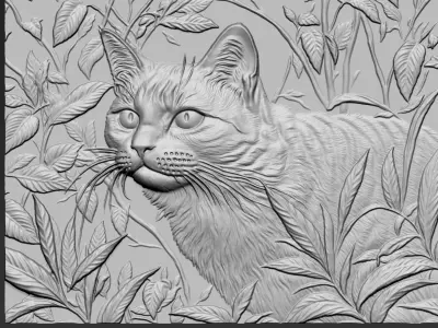 Cat Attacking A53 3D print model