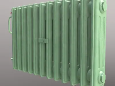 Old Radiator Green - Unity - HDRP - UE4 Low-poly 3D model