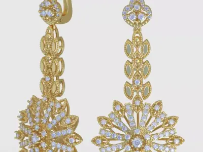 Earring 3D model 3D printable model 0226 9 Free 3D print model