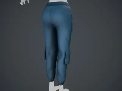  Blue Sport Pants Style 1 Low-poly 3D model