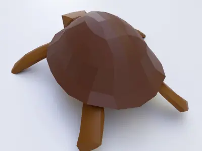 Turtle 3d model origami Low-poly 3D model