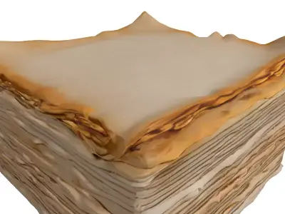 Vintage Stacked Old Papers Low-poly 3D model