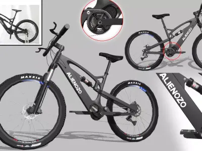Alienozo Electric Bicycle Low-poly 3D model
