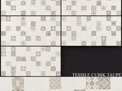 Keros Tessile Cubik Taupe 250x500 3D model