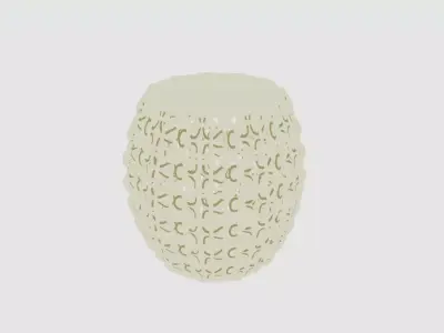 Woven Rope Ottoman Stool 3D model