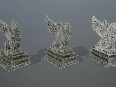 lion statue Low-poly 3D model