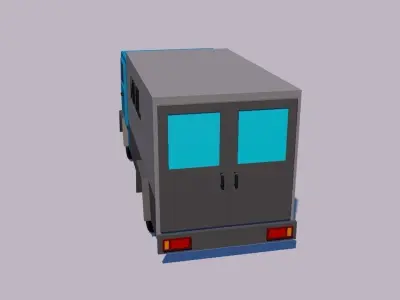 Cartoon Low Poly Car Truck Low-poly 3D model