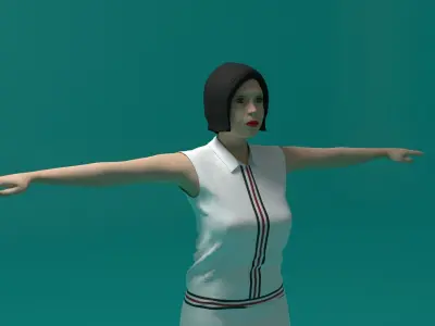 Tennis Player Woman 3D model