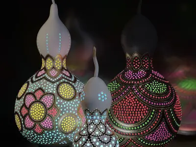 The turkish pumpkin lamps 3D model