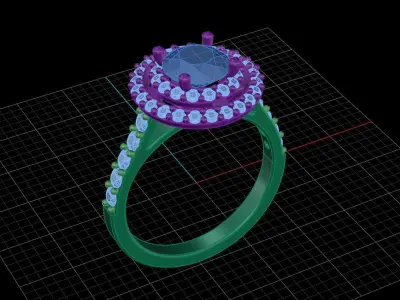 Vintage luxury engagement ring 2 3D print model