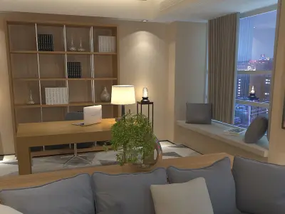 living room very clear scene 3D model