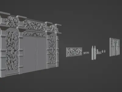 Door Ornament Pack Low-poly 3D model