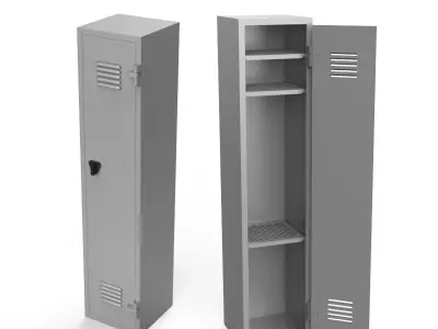 Locker with shelves 3D print model