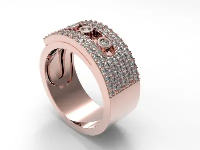 Noa  Paved Large Model Ring  16 5mm 3D print model