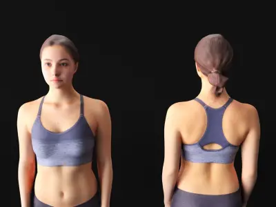 Scan sporty female 10 Low-poly 3D model