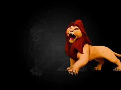 Lion Prime Rigged Low-poly 3D model