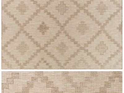 Carpet set 30 - Bundle - 3 Geometrical Jute Rugs 3D model