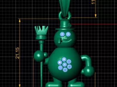 Snowman Shaped Jewelry Pendant 3D print model