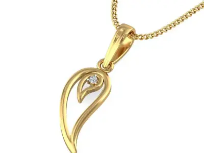 Solitaire Women Pendant 3dm STL OBJ FBX Renders Details 3D print model 67