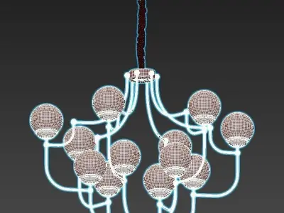 astoria-lsp-8305 light chandelier in brass and glass 3D model