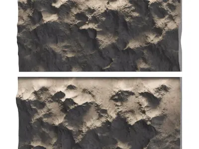 Decorative wall with relief of terrain 3D model