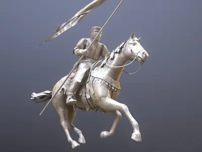 Champion of Chivalry  The Marble Knight Low-poly 3D model