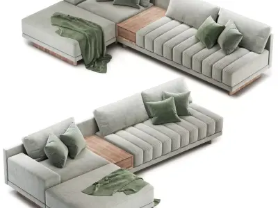 L-Shaped Ottoman Sofa 3D model