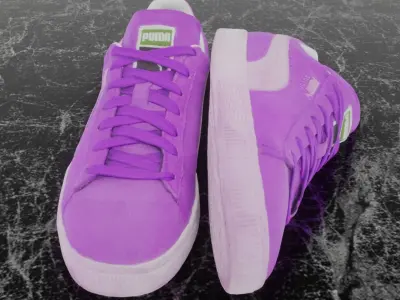 PUMA 3D SHOES - PURPLE - SUEDE Low-poly 3D model