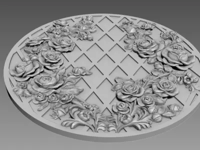 Roses Bas-relief 3D model
