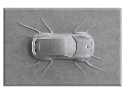 Porsche 911 GTS wall sculpture 3D model