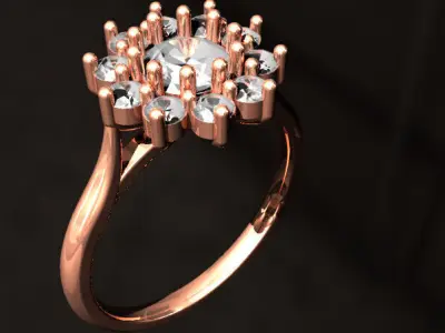 flower hailo ring 3D print model