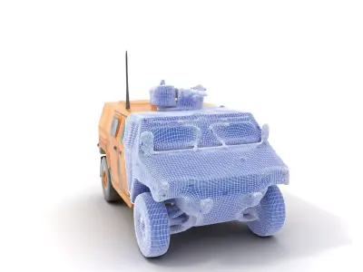 Desert Armored Vehicle model pack Low-poly 3D model