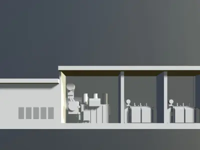 Industrial building - transformer room 3D model
