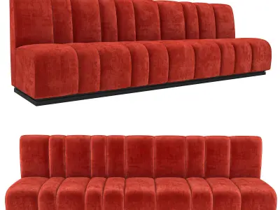 Lux Restaurant Club Sofa Part1 velvet fabric  3D model