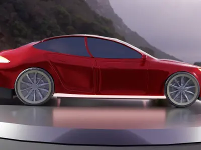 Tesla Car Low-poly 3D model