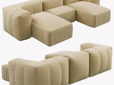 Restoration Hardware Preconfigured Fulham U-Chaise Sofa 3D model