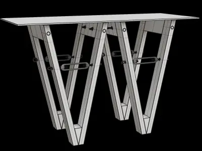 Tobacco Oak Reclaimed Wood Console 3D model