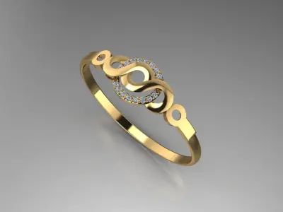 3D design of bangle bracelet 3D print model