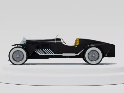 Vintage Car Low-poly 3D model