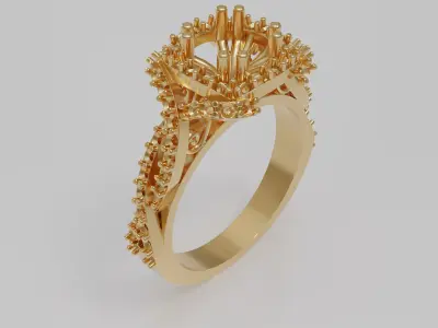 High Fashion Engagement Ring 3d Model Stl File 3D print model