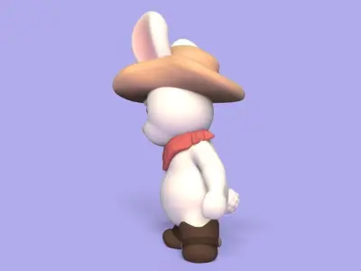 Cowboy Rabbit 3D print model