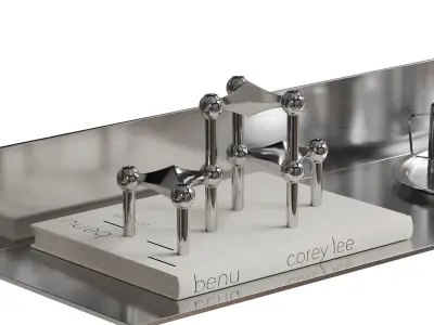 Kitchen Chrome and Steel Decor Set 3D model