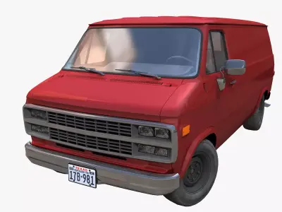 Comercial Van Low-poly 3D model