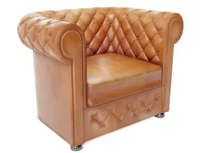 armchairA used leather az9 Low-poly 3D model