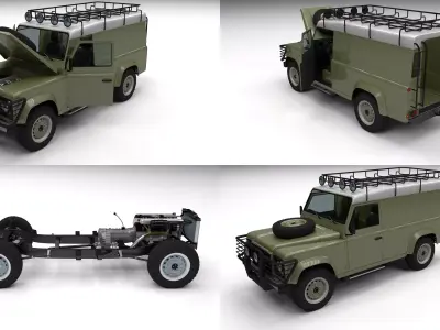 Full Land Rover Defender 110 Hard Top 3D model