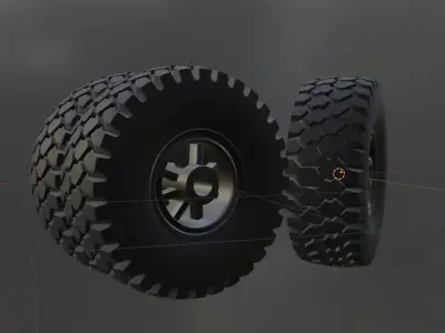 maz truck wheel and tire 3d print model 3D print model