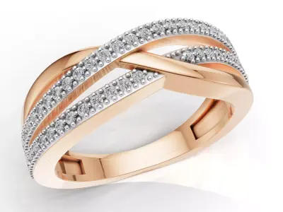 AV 742 Diamond Ladies Swirl Fashion Right Hand Ring 3D print model