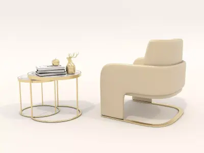 Modern Coffee Table and Armchair Set 66 3D model