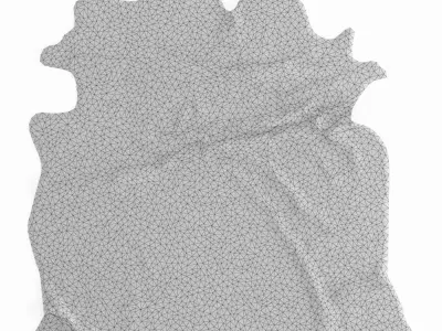 Cowhide Rug Europe Dark Brown 3D model