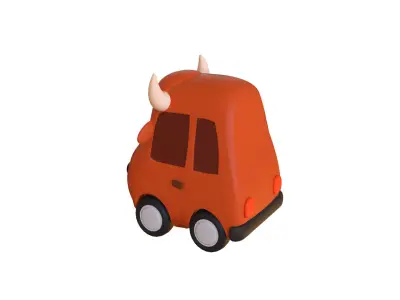 Cartoon Cow Car Low-poly 3D model